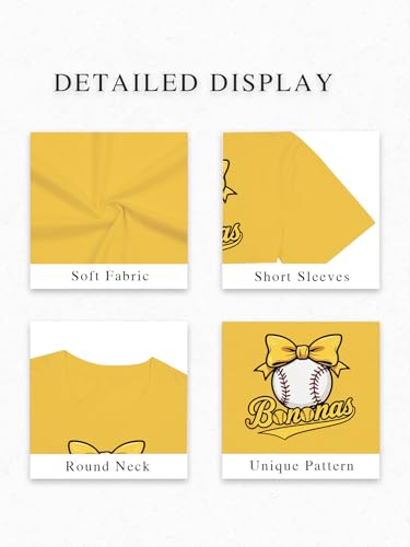 Baseball Shirts Toddler Girls Cute Bow Baseball Team Fan T-Shirt Funny Game Day Short Sleeve Tee Top 3-8 Years4