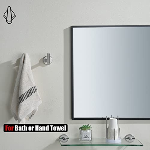 Image of JQK Bathroom Towel Hook, Coat Robe Clothes Bath Wall Hooks for Kitchen Garage SUS 304 Stainless Steel Thick 0.8mm, 4 Pack Brushed Finish, TH100-BN-P4