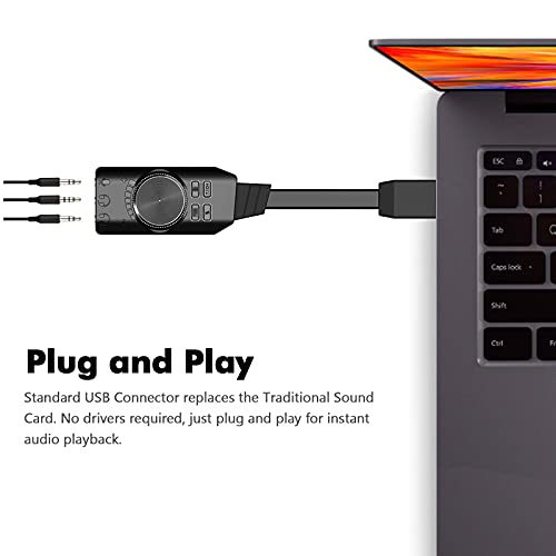 Staright GS3 USB 2.0 Placa de Som Externa Adaptador de Placa de Som Virtual 7.1 Canal Plug and Play