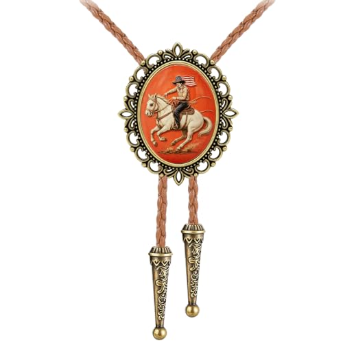 Image of Jeilwiy Bolo Tie for Men Western Cowboy Gothic Bolo Tie Necklace Halloween