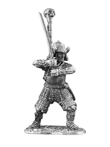 Ronin Miniatures Tin Action Figure - Japanese Medieval Samurai With Sword Skull Toy - Tin Metal Collection Knight Toy - Size 1/32 54Mm Action Figures - Unpainted Sculpture (Sm-33-B1) #TOP24