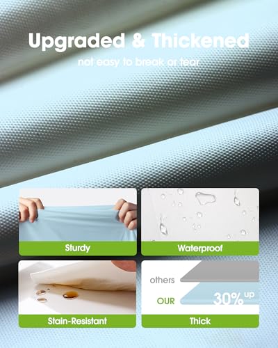 Image of Pureegg Plastic Table Cloth Disposable 8 Pack, 54 x 108 Inch Table Cloths, Easter Party, Picnic, Wedding, Decorative Tablecloths, Rectangle, Baby Blue Plastic Cover, Leakproof & Sturdy, Light Blue