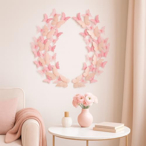 Xtore 144Pcs 3D Home Decor Butterfly with Sticking Pad|DIY Decora...