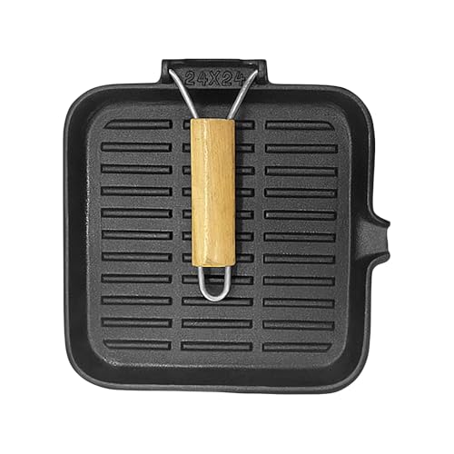 鋳鉄スキレット | 調理用グリドルパン | 高温対応鋳鉄スキレット コンロ オーブン キャンプファイヤー キッチン アウトドア グリル ベーキング調理に