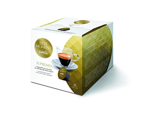 Cápsulas Best Moment de Caffitaly, Dolce Gusto Compatible con cápsulas de café expreso (48 porciones, paquete de 3, total 48 cápsulas) (Supremo - 48 tazas). Fabricado en Italia.
