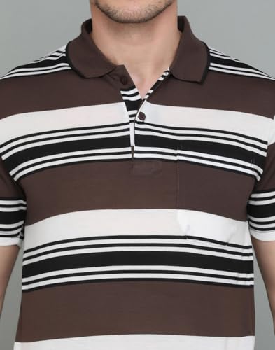 Image of INKKR Striped Men's Polo Neck T-Shirt Combo