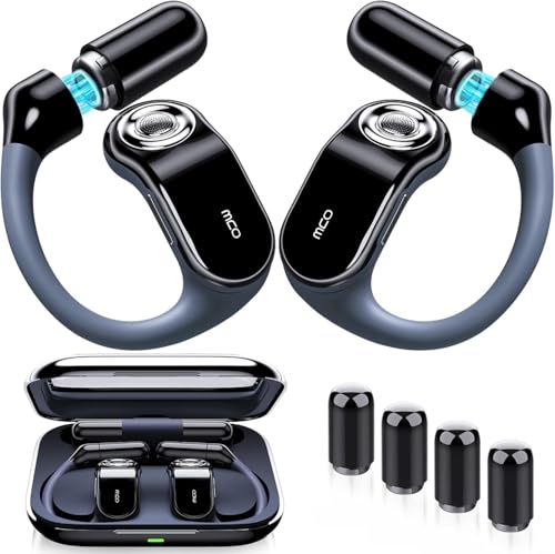OJW Open-Ear Headphones with Earhooks, Replaceable Battery...
