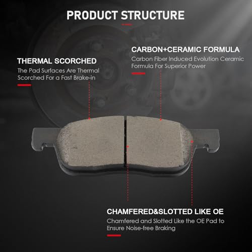 Image of cciyu D2170 Front Ceramic Disc Brake Pads Kit For Subaru For Ascent 2019-2023