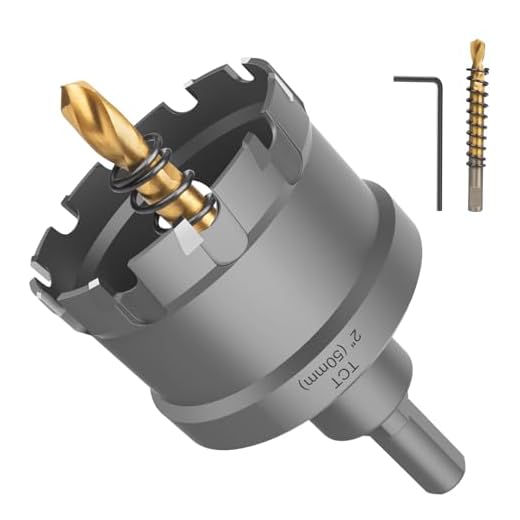 50 mm Lochsäge Hartmetall-Bohrer, Lytool Metall Lochsäge Bohrkrone, TCT-Bohrer-Lochsägen ideal für Löchern in Löchern in Edelstahl, Eisen, Aluminium, Blech, Kunststoff
