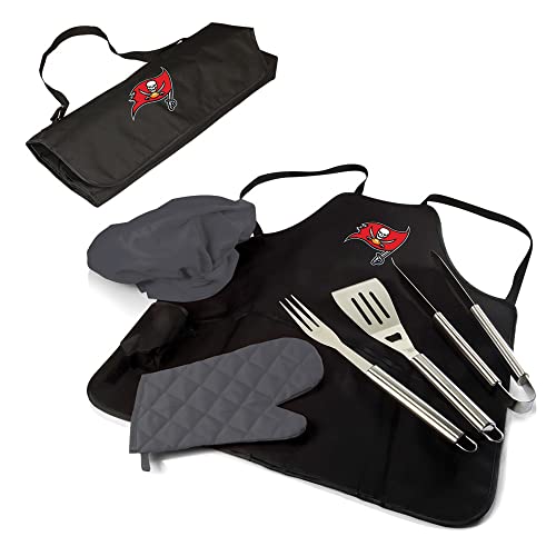 Image of Picnic TIME BBQ Apron Tote Pro Grill Set, (Black with Gray Accents)