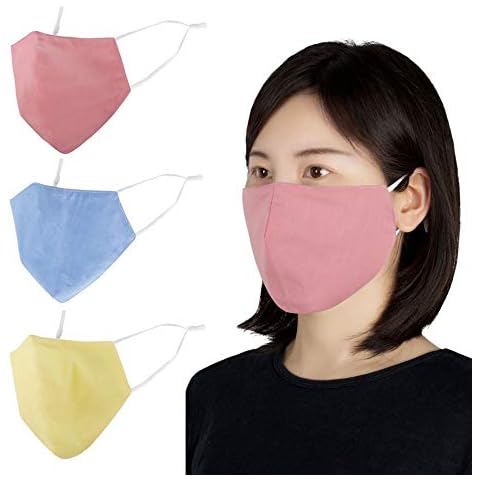 Wembley Unisex Washable Face Mask for Protection – Cotton with Adjustable Earloops, Fashion Solid, Pack of 3 Cover