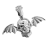 Hip Hop Jewelry Gold Silver Plated Skull Wing Avenged Sevenfold Bling Fashion Charm Pendant (SILVER)