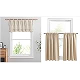 PONY DANCE Ruffle Short Window Valances with Blackout Curtain Tier Bundle Set