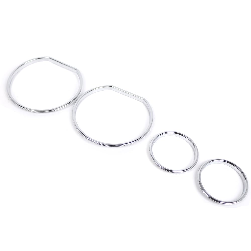 Riloer Tachometer-Zifferblattringe, verchromter Tachometer-Zierring, 4-teilige Instrumenten-Tachometerringe, Blenden kompatibel mit BMW E36 3er-Reihe 1990–2000 (mit VDO-Tachometern)