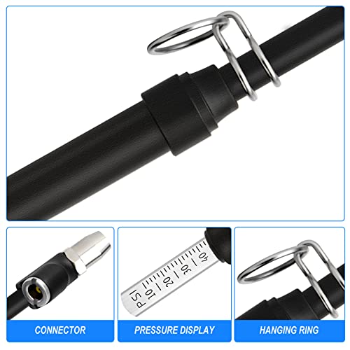 Image of MEANLIN MEASURE Black Double Straight Type Tire Pressure Gauge,Dual Head Air Pressure Gauge 5Pcs,Pressure Range 10-150 Psi(Suitable for Trucks, etc.
