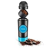 Cafeteras portátiles para disfrutar de un buen café en cualquier lugar 12 2 en 1 cápsula y molida Mini Espresso portátil cafetera con un solo botón de extracción en frío...