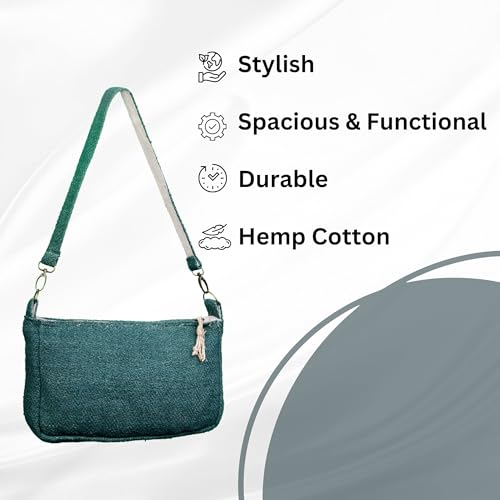 Luna Hemp Shoulder Bag with Adjustable & Detachable Strap | Eco-Friendly Sling Bag with Premium Zipper Closure4