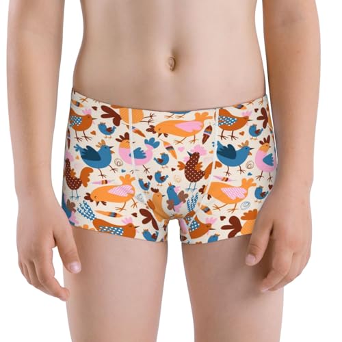 Boys' Cotton Boxer Brief Soft Underwear-Cute Chickens