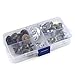 TIMESETL 20Set 14/18mm Magnetic Snap for Purse Magnetic Bag Fastener Clasp Button with Storage Box - Silver/Antique Brass