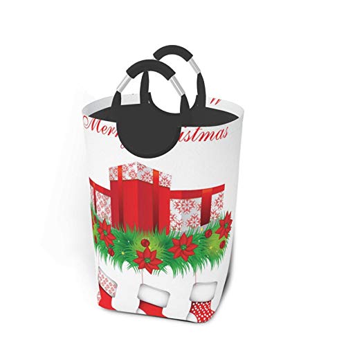 Wäschesack,Weihnachtsstrümpfe drucken,Großer faltbarer Wäschekorb,zusammenklappbarer Wäschekorb,zusammenklappbarer Waschvorratsbehälter