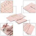 Becko US Jewelry Organizer Roll Travel Jewel Bag case for Multiple Necklaces, Rings, Bracelets, Supple Leather & Suede, Large Capacity Without Crease, Lightweight, Portable & Practical (Gray) - Image 4