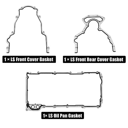 Image of GEN III LS Gasket Set, LS9 Head Gaskets for LS1 LS6 LQ4 LQ9 4.8L 5.3L 5.7L 6.0L Compatible with 1999-2011 Chevrolet Silverado GMC Sierra Replace 12589226 12612350 12558178 12622033 12637683