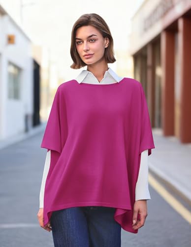 Image of PULI Women's Pullover Poncho Sweater Oversized Knit Layering Top Travel | Sleeveless and Layers Over Any Shirt At Home or Work