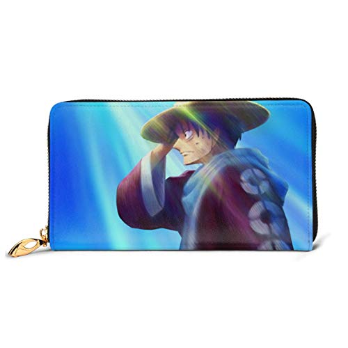 Preisvergleich Produktbild Einteilige Geldbörse aus echtem Leder mit Reißverschluss, lange Clutch, Münzfach, Kartenpaket für Damen und Herren