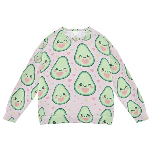 JUNZAN Cute Avocado Pink Little Kids Sweatshirts Hoodies Long Sleeve Kids Hoodies Boys Athletic 4T