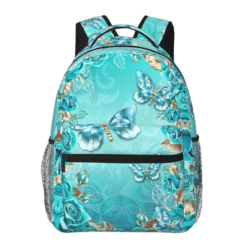 Mochila impermeable fácil de limpiar EdWal con diseño de mariposas para ordenador portátil