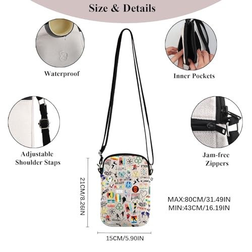 PWHAOO Ice Hockey Lover Gift Ice Hockey Theme Crossbody Bag Ice Hockey Mom Travel Bag Ice Hockey Coach Gift2