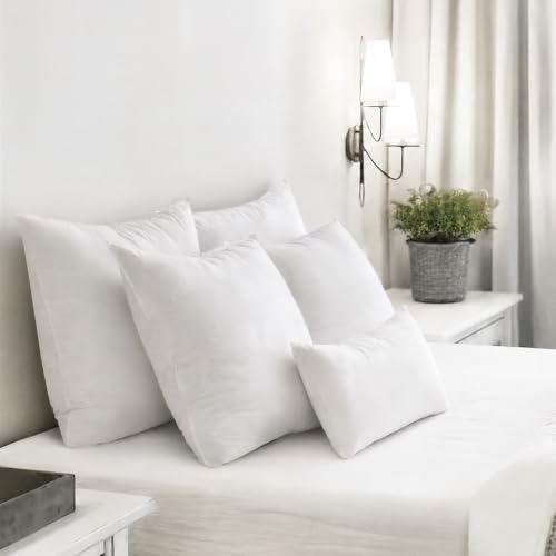 Image of MIULEE Feather Pillow Insert 12x20, Throw Pillow with Cotton Cover | Fluffy and Plump, Decorative Pillows for Sofa Bed Couch, Double-Layer Down-Proof Cotton Cover