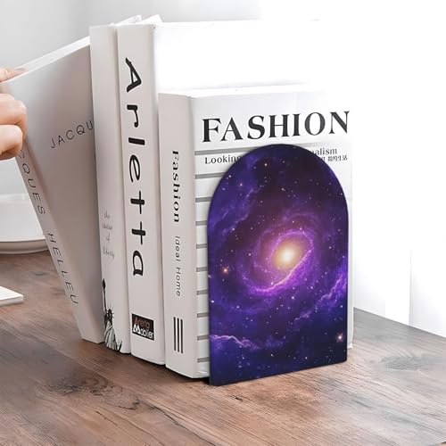 Serre-livres galaxie violette pour stopper la chute des livres d'étagère