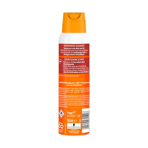 FA Deospray Empowering Moments (1x 150ml), Deodorant mit dem belebenden Duft von Orangenschalen & Basilikum, Vegane Formel, stoppt Bakterien, Deo-Schutz ohne Aluminiumsalze – Bild 3