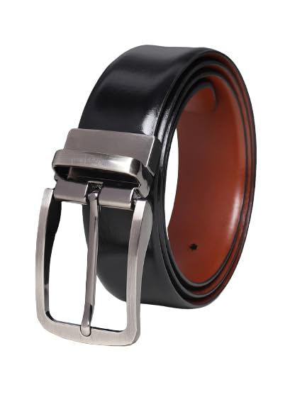 TEAKWOOD LEATHERS Leather Men Reversible Belt - 40mm Belt Buckle for Formal and Casual Wear - All Occasion Men’s Leather Belt | T_BT_729