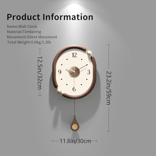 Reloj de Pared Analógico de Madera 14 Pulgadas Diseño Moderno miniatura 6