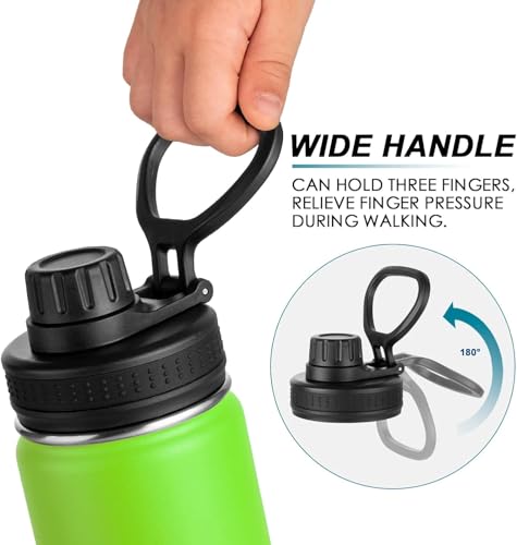 Image of koodee Insulated Water Bottle, 32 oz Stainless Steel Double Wall Vacuum Wide Mouth Sport Bottle with Leakproof Spout Lid (Apple Green)
