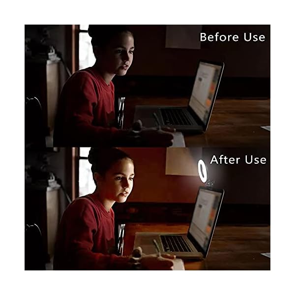 Plartree Videokonferenz Licht, 6"Ringlicht Laptop mit Clip, 3 Lichtmodi, 11 Helligkeitsstufen, Ringleuchte für Zoom Meeting,Webcam, Tiktok, Makeup, Live Stream, YouTube, Fotografie/Dimmbare – Bild 6