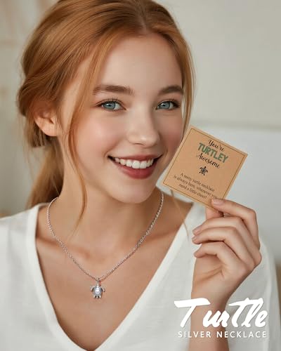 PINKDODO You're Turtley Awesome– Turtle Necklace Gifts for Women Teenage Teen Girls3