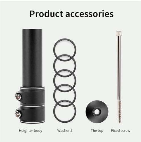 VOANZO Bike Stem Riser Road Bike Stem Raiser Adapter lncrease 10 cm Diameter 28.6 mm for Mountain Bike Road Bike - Image 3