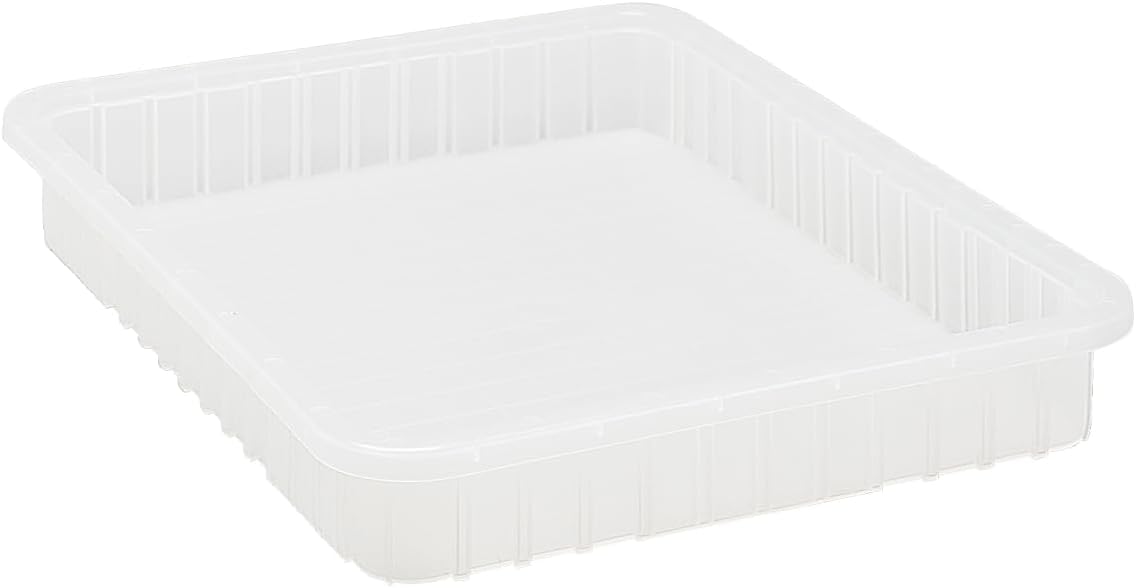 Quantum Storage Systems DG93030CL Dividable Grid Heavy Duty Part Organizer Clear Bins 23" L x 18" W x 3" H 6 Pack
