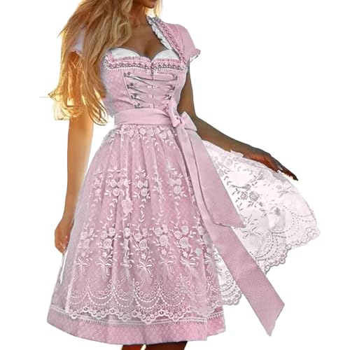 Henagehde Dirndl für Damen Midi Oktoberfest Outfit 3 Set, Inkl. Festliche Kleider Dirndlbluse Weiß und Dirndl Schürze. Dirndlkleid Modern Trachtenkleid Dirndl-Komplettsets für Cosplay Party Henagehde Dirndl für Damen Midi Oktoberfest Outfit 3 Set, Inkl. Festliche Kleider Dirndlbluse Weiß und Dirndl Schürze. Dirndlkleid Modern Trachtenkleid Dirndl-Komplettsets für Cosplay Party