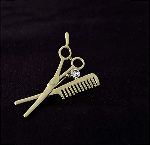 TtKj Brooch Pin for Women,Brooches for Women Brooch Alloy Jewelry Set Diamond Scissors Comb Brooch Small Suit Hair Stylist Collar Needle