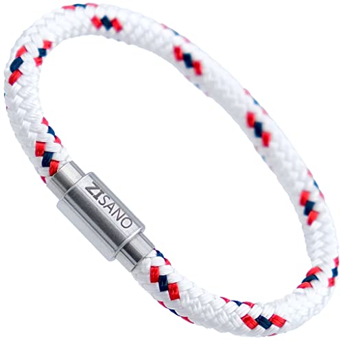 ZISANO POWER Power & Balance Pulseras – Varios colores y tamaños – Cuerda náutica para hombre y mujer – Cierre magnético – Pulsera de acero inoxidable para hombre – Joyería Mujer – Regalos para