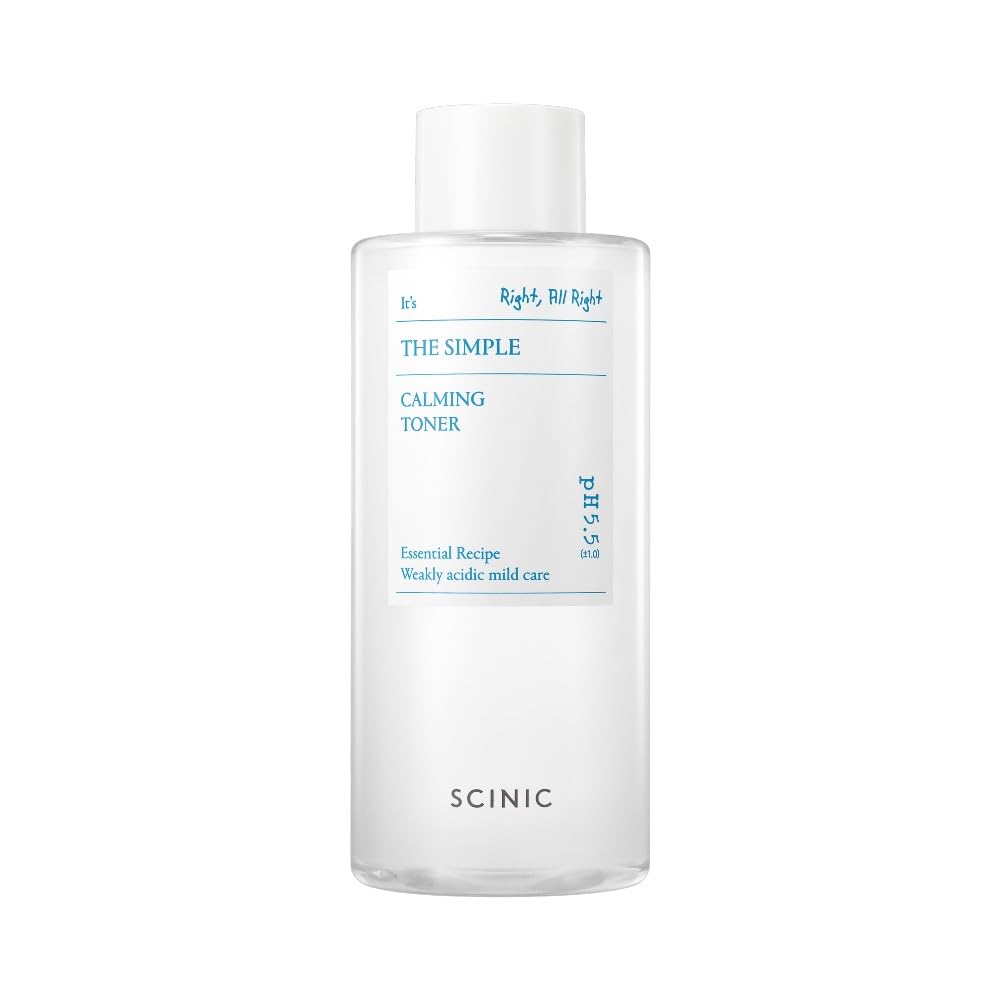 SCINIC The Simple Calming Toner 10.1 fl oz (300ml) | Vegan Face Astringent for Sensitive and Irritated Skin | Fresh Watery Texture | PH-Balanced Mild Toner | Korean Skincare