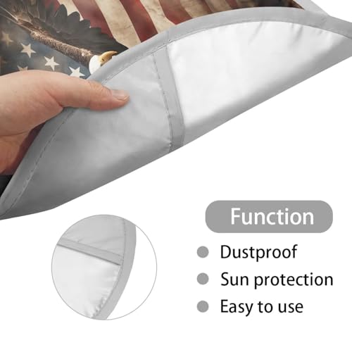 Image of Eagle Flag Steering Wheel Cover Protector for Blocking Sun & Heat Car Steering Wheel Cover Sun Shade Non Slip Car Interior Accessories for Car Truck SUV