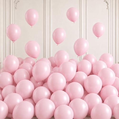 Image of Togvu Patel Pink Balloons, 50Pack 5 Inch Small Mini Baby Pink Latex Party Balloons for Birthday Bridal Baby Shower Gender Reveal Easter Party Decorations Supplies