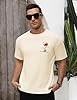 Lonya Mens T Shirt 100% Cotton Graphic Casual Short Sleeve Tee Tops Loose Fit Streetwear Coconut Tree Beach Surf T-Shirts Baggy Style Round Neck Summer, Beige, XXL #1