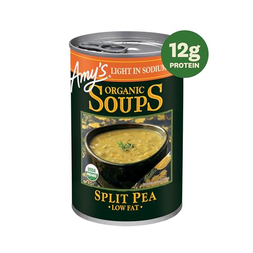 Image of Amy's Soup, Organic Light in Sodium Variety Pack, (6 Pack) | Vegetable, Split Pea and Lentil, Canned Soup, Made With Organic Vegetables