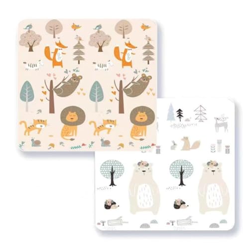 Aoasious プレイマット 折りたたみ 両面パターン 厚手 滑り止め 防水 防音 衝撃吸収 転倒防止 ベビーマット お昼寝マット 赤ちゃん・幼児向け 室内&屋外 大判 180×200×2cm 出産祝い (150x200x2.0CM,ライオンキング)